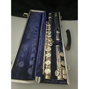 Vintage E.L. DeFord Elkhart Silver Head Flute with Original Case